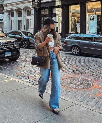 Calça jeans wide leg –