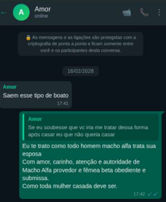 Mensagens do tenente-coronel com a policial Gisele