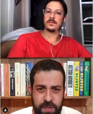 O apresentador e humorista Fábio Porchat realizava uma live na noite desta sexta-feira, 3, com Guilherme Boulos, quando foi surpreendido por uma sua esposa Nataly Mega seminua passando por trás da câmera. 