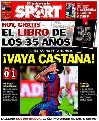 <p>Jornal Sport usou termo "Castanha", que indica indignação, em sua capa</p>