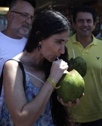 <p>Yoani Sánchez durante sua passagem pelo Rio de Janeiro em 2013</p>