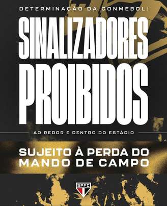 São Paulo posta em suas redes sobre regras da Conmebol (Photo by São Paulo FC)