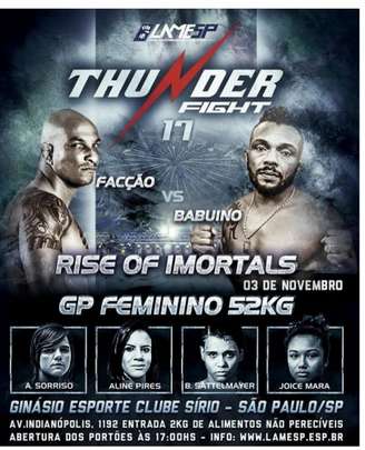 Thunder Fight 17, em São Paulo, terá transmissão ao vivo nas redes sociais da RedeTV! (Foto: Thunder/Divulgação)