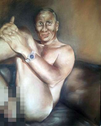<p>Enquanto Yanukovych foi ilustrado com um pequeno pênis, Putin possui um grande (na imagem, está censurado)</p>