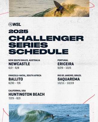 Calendário do WSL Challenger Series anunciado. 