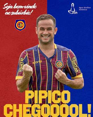 Pipico foi artilheiro do Santa Cruz, com 46 gols em 107 jogos (Divulgação/Madureira EC)