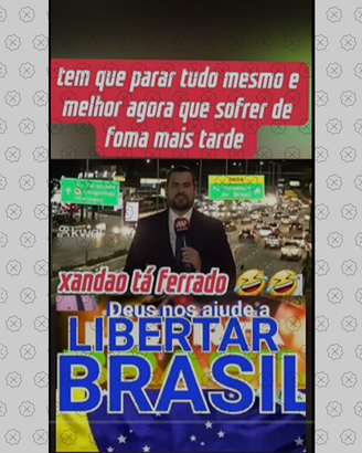 Print de um vídeo utilizando uma reportagem da Jovem Pan veiculada em novembro de 2022 como se fosse recente.