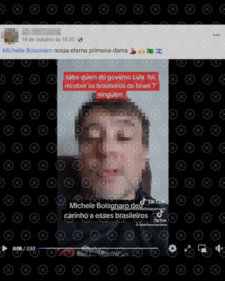 Post compartilha como se fosse recente vídeo de 2022 em que a ex-primeira-dama Michelle Bolsonaro recebe brasileiros vindos da Ucrânia