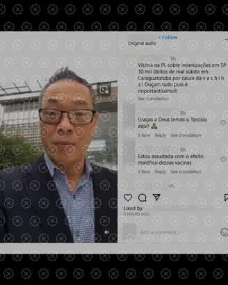 Em vídeo, político John Goki Kage mente ao dizer que vacina contra a Covid-19 causou 10 mil casos de mal súbito em Caraguatatuba