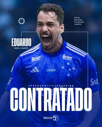 Cruzeiro anuncia a contratação do meio-campista Eduardo, ex-Botafogo.