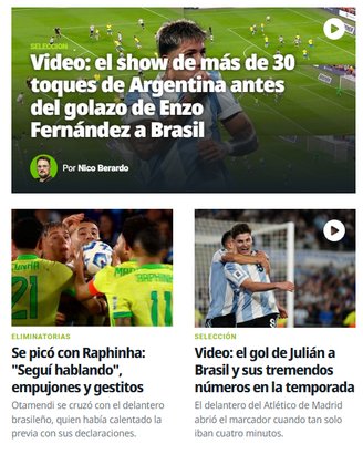 Jornais repercutem goleada da Argentina sobre o Brasil