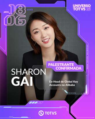 Sharon Gai é uma das atrações do Universo TOTVS 2025