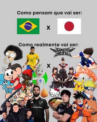 Memes sobre Brasil x Japão dominam as redes sociais antes do confronto –