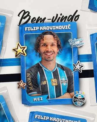 Filip Krovinovic foi anunciado como reforço do Grêmio.