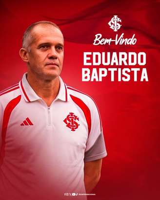 Eduardo Baptista é o novo técnico do Internacional e terá missão de livrar time do rebaixamento.