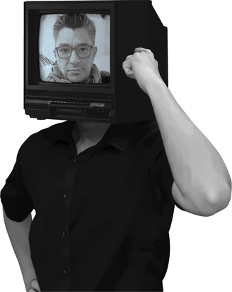 Montagem com o rosto do futurista Demetrio Teodorov