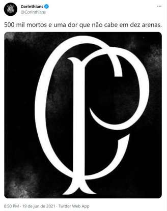O Corinthians se posicionou nas redes sociais durante a noite deste sábado (Foto: Reprodução)