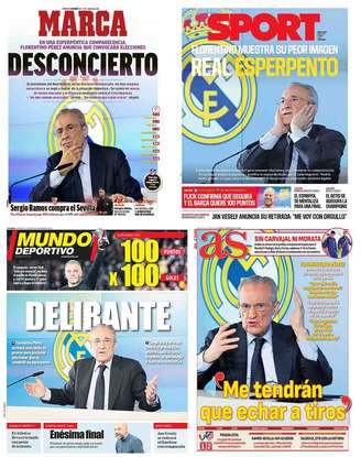 Imprensa espanhola atacou de forma conjunta o presidente do Real Madrid – Fotos: Reprodução