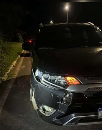 Parte lateral do veículo que colidiu com o animal.