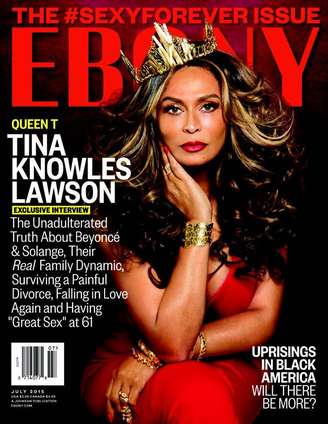 Tina Knowles estrela capa da revista Ebony 