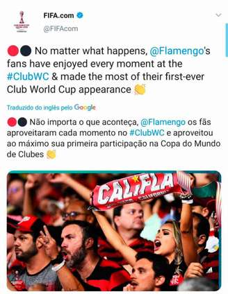 Postagem da Fifa sobre Mundial de Clubes divertiu rivais do Flamengo (Foto: Divulgação/FIFA)