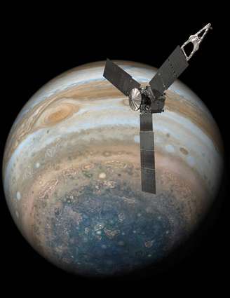 Ilustração mostra aproximação da sonda Juno