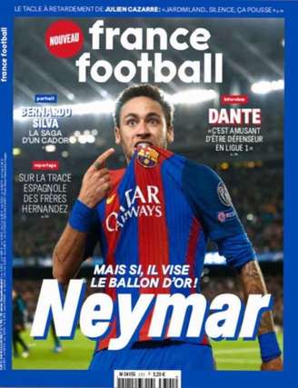 Destaque para Neymar no espaço mais nobre da 'France Football' (Foto: Reprodução)