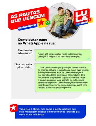 Trecho de cartilha do PT que incentiva falar de religião