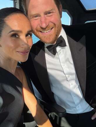 A duquesa de Sussex, Meghan Markle, e príncipe Harry do Reino Unido