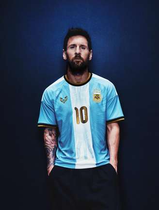 Uniforme especial lançado pela Adidas para despedida de Lionel Messi da Argentina.