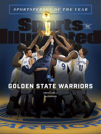 Capa da Sports Illustrated com o Golden State Warriors, cujo time foi eleito a personalidade do ano no esporte