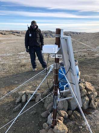 Pesquisador Marcio Francelino, que fez a medição na estação meteorológica da base Marambio, na Península Antártica
