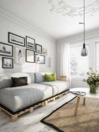 1. Aprenda como fazer sofá de palete para usar na sala de estar – Via: Pinterest