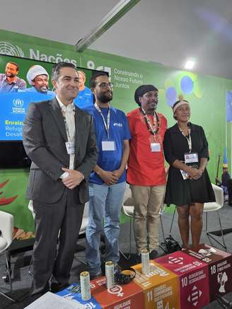 Painel na COP30 contou com a participação do ator Alfonso Herrera e da delegação de refugiados do ACNUR incluindo Mekebib Assef, Robert Montinard e Gardenia Cooper