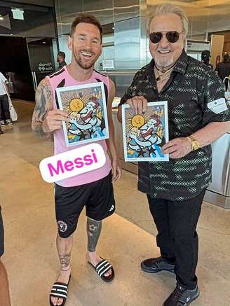 Messi e o fã e ídolo Carlos Villagrán, o Quico de 'Chaves'