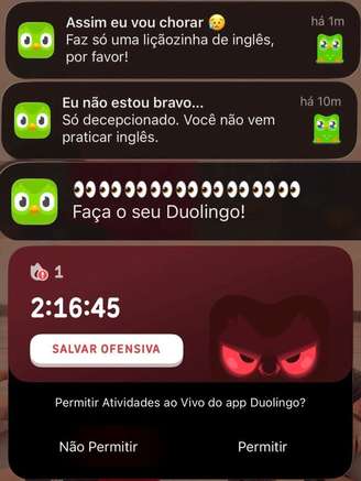 Aplicativo enviou várias notificações para a reportagem