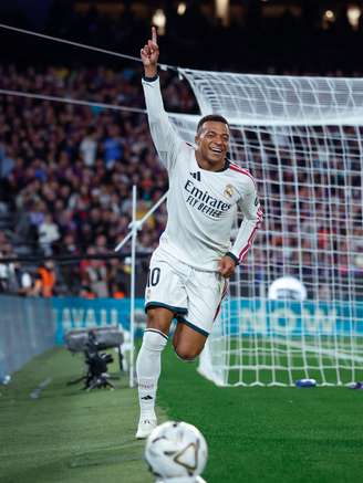 Mbappé comemorando o gol do Real Madrid 