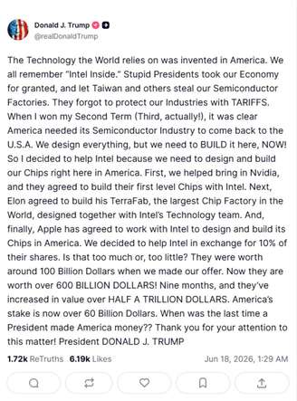 Trump fez anúncio via Truth Social.
