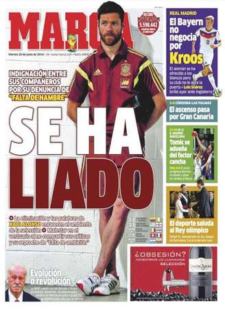 Jornal Marca diz que Xabi Alonso dificilmente voltará a jogar pela seleção espanhola