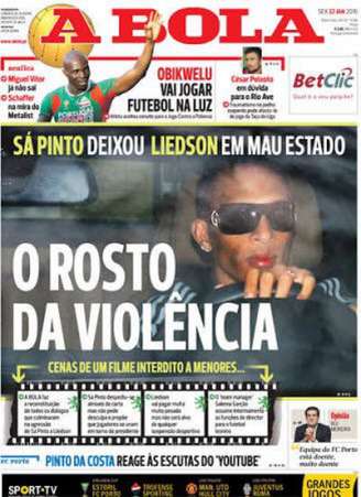 Imprensa portuguesa noticiou desentendimento entre Liedson e Sá Pinto em 2010 (Foto: Reprodução)