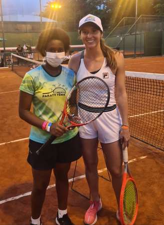 Lidiny e Luisa Stefani no evento da Liga Tênis 
