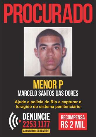 <p>Menor P é procurado pela polícia do Rio de Janeiro</p>