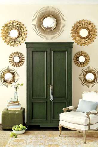 1. Guarda roupa rustico verde para quarto boho – Foto Bellard Design