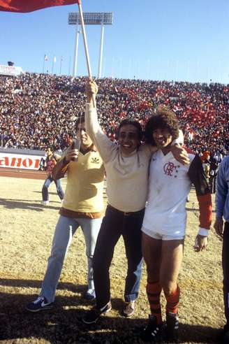 Nunes comemora título Mundial com Antonio Augusto Dunshee de Abranches, ex-presidente do Flamengo