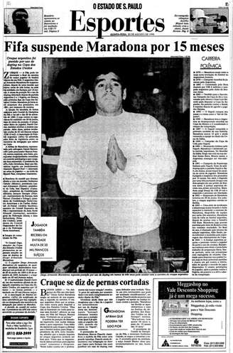 Além do corte no Mundial, Maradona acabou suspenso novamente.