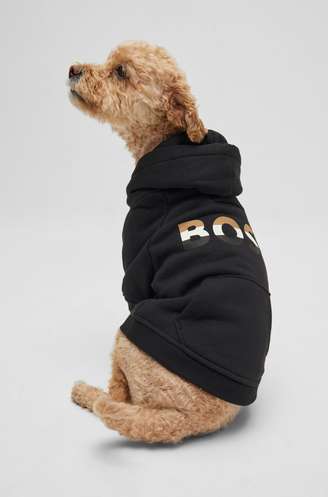 Blusa De Moletom Para Cães Com Listras De Logo