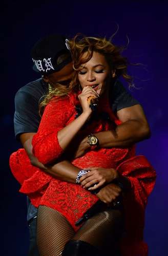 Beyoncé e Jay-Z durante a turnê On The Run