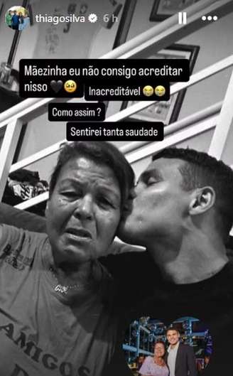 Thiago Silva lamenta a morte da mãe