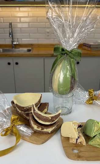 Ovos de páscoa em fatias