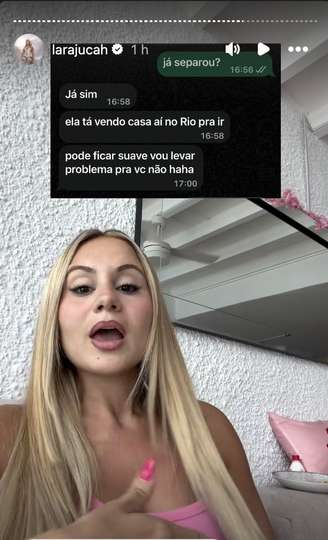 Lara Jucá mostra prints com Wesley França —